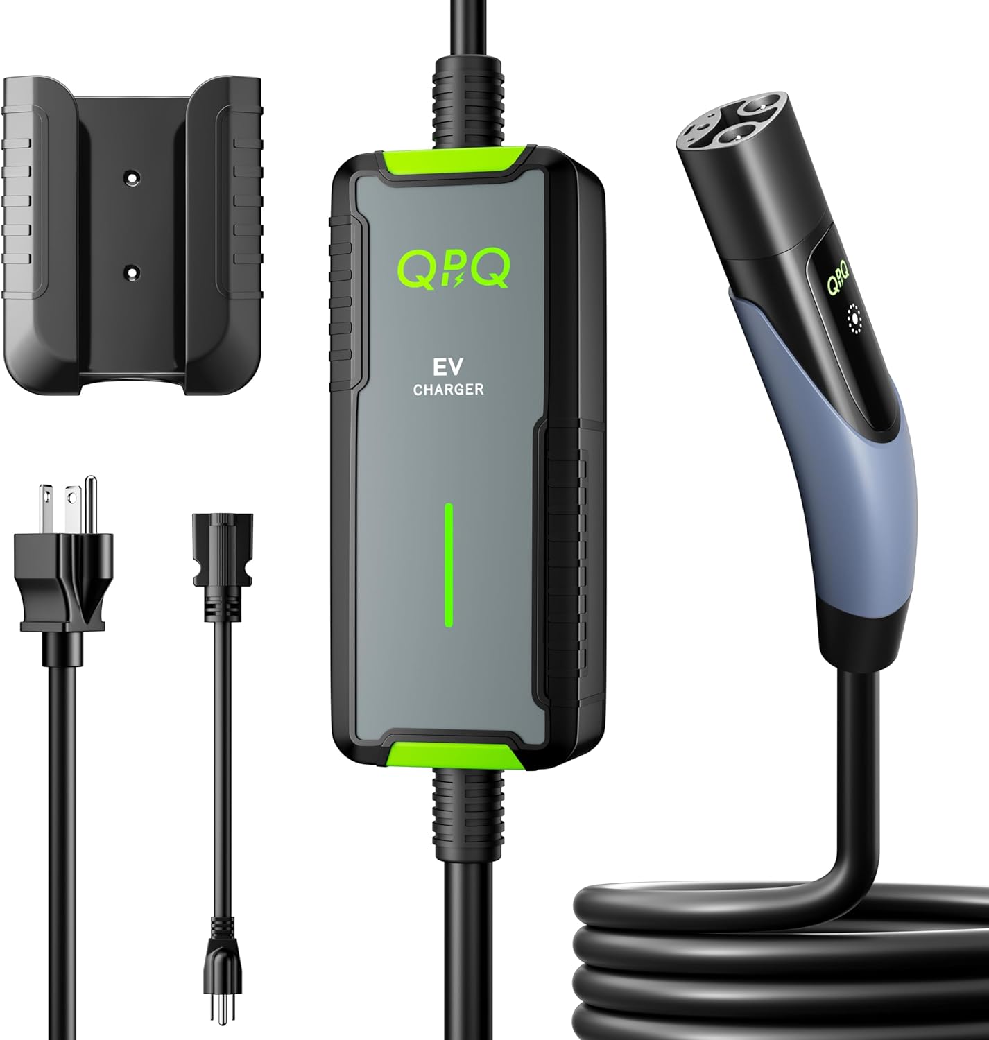 QPQ Level 1/2 Tesla Charger 16A, Portable Electric Car EV Charger for Tesla Models Y/X/3/S, 21FT Cable 240V NEMA 6-20 Plug 120V NEMA 5-15 Adapter, NACS Connector, 3.5KW Home EV Charging Station