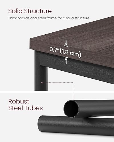 Miniatura 51 de VASAGLE Mesa auxiliar, mesa auxiliar pequeña, mesita de noche alta para sala de estar, dormitorio, oficina, baño, negro clásico ULET273B16 Negro