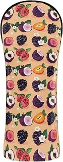 Golf Head Cover Premium Leather Headcovers with Number Tags Designed to Fit All Woods and Drivers Driver Cartoon Blackberries Fruit