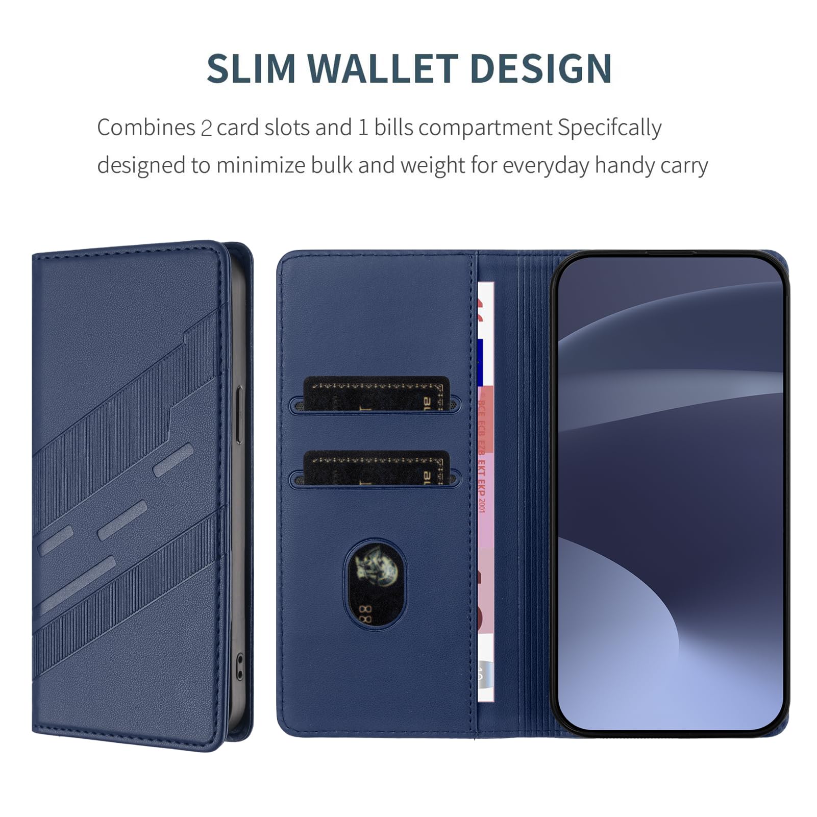 Antsturdy Wallet Case For Nokia G300 - RFID Blocking, Zipper Pocket, Kickstand, Wrist Strap