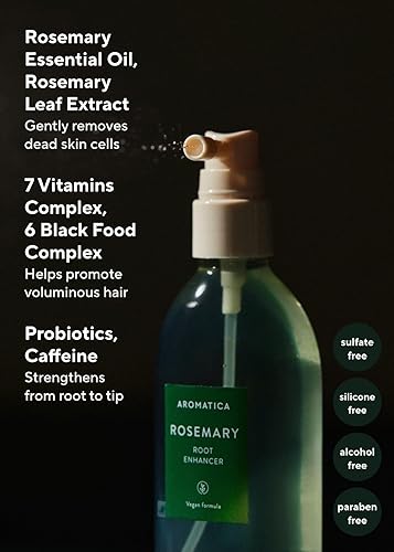 Miniatura 4 de AROMATICA Juego de potenciador de raíces de romero y masajeador de cuero cabelludo de madera, spray nutritivo para el cuero cabelludo con aceite