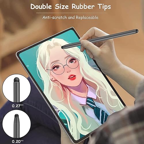 Miniatura 2 de ORIbox Paquete de 4 lápices capacitivos de alta sensibilidad y precisión para iPhoneiPadTabletsSamsungGalaxyPC, negroplateadorosaverde