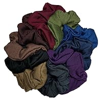 Vista 8 de Algodón Scrunchie Set, conjunto de 10 algodón suave Scrunchies, Completamente negro