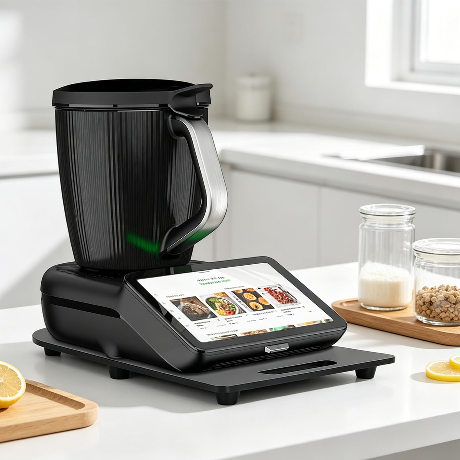 Deska ślizgowa do Thermomix TM7, deska do deski ślizgowej TM7 z płynnie poruszającymi się kółkami 360°, łatwa do przenoszenia, deska ślizgowa TM7, trwała i łatwa do czyszczenia, praktyczna do