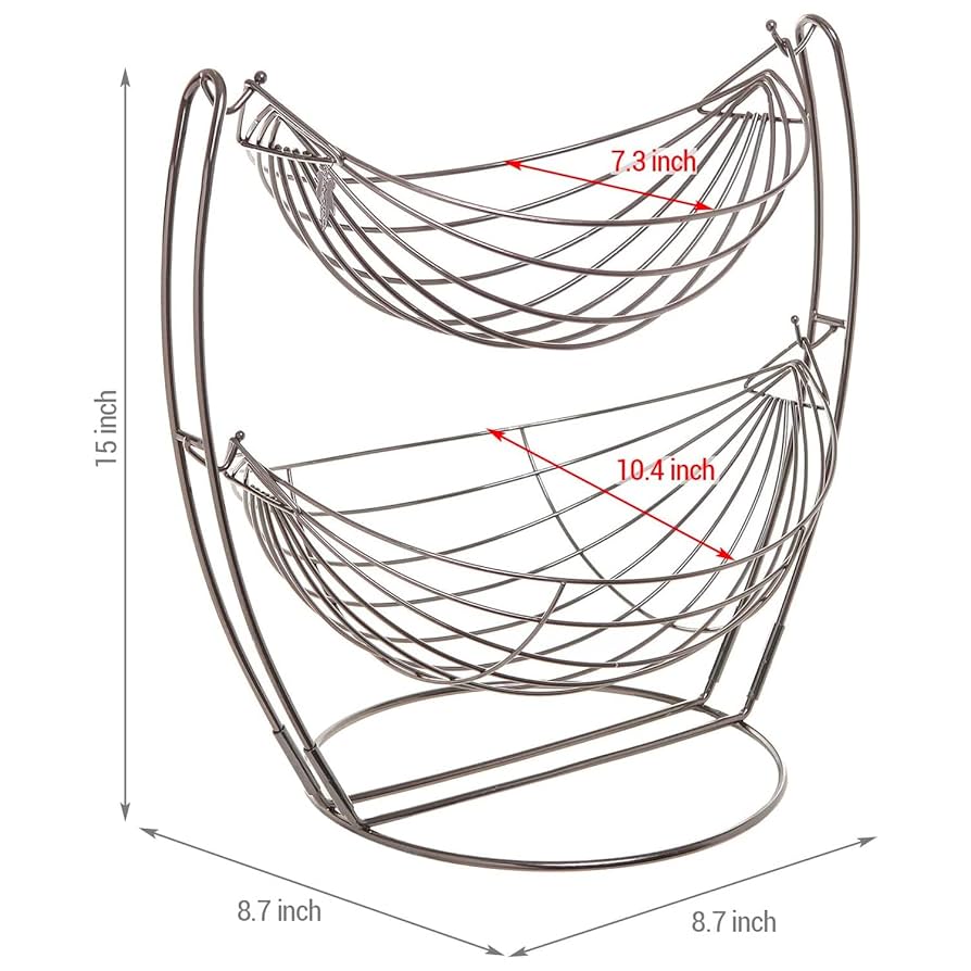 Amazon.com: MyGift® Gunmetal Gray Metal Double Hammock Fruit
