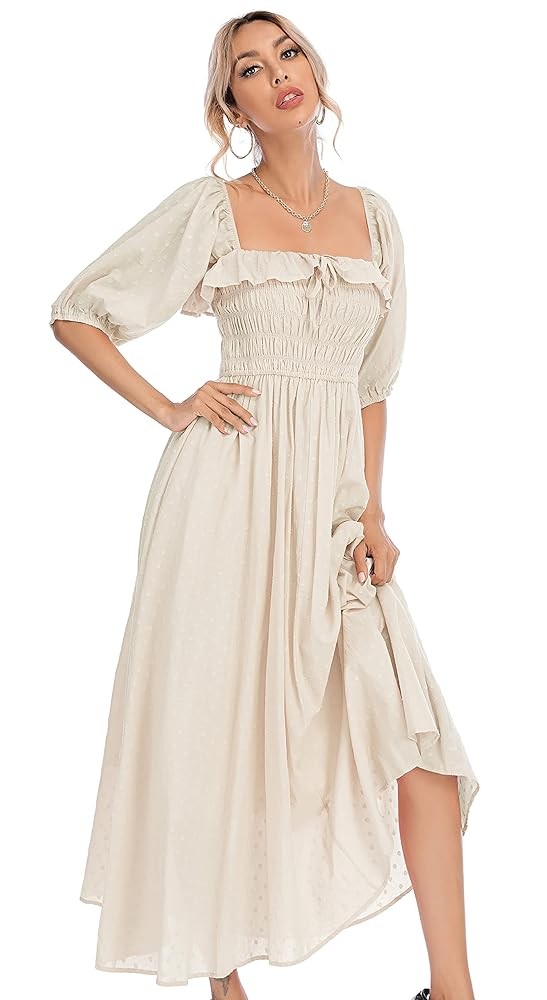 R.Vivimos Women's Polka Dot Slim Fit Half Sleeve Dresses