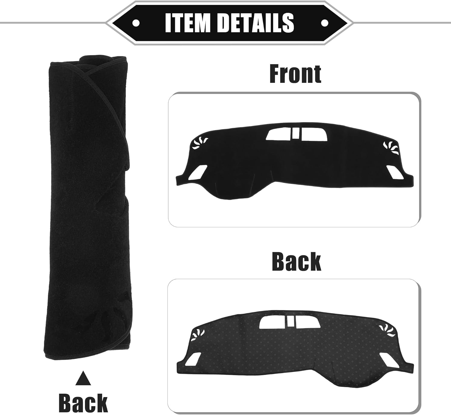 Dashboard Cover Compatible for Mitsubishi Outlander 2023, Non-Slip Polyester Black Dash Cover Mat Dash Board Protector Cover