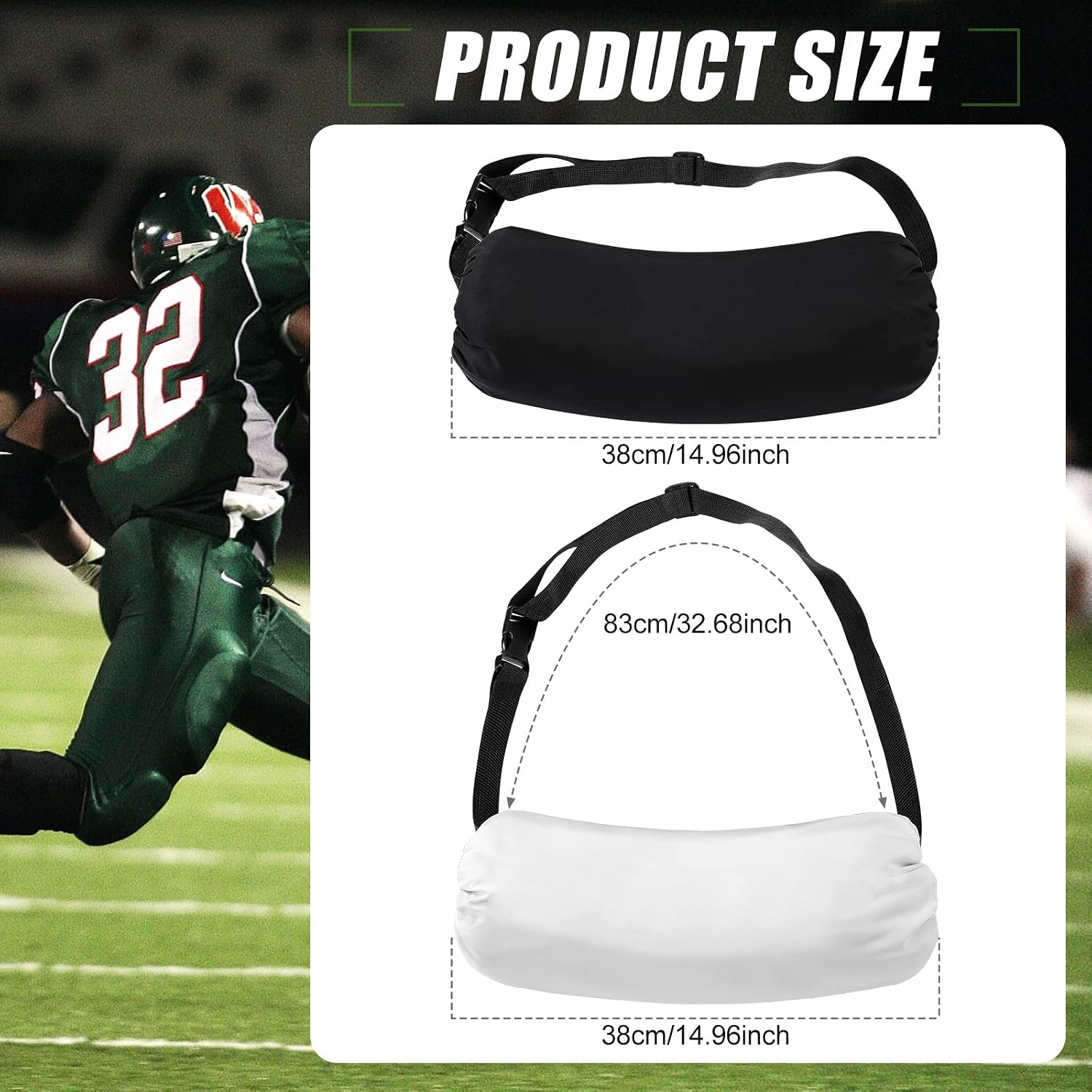 Jiuguva 2 Pcs Football Hand Warmer Pouch with Waist Strap - Unisex Handwarmer Pouch Muff for Football Union Receivers & Coaches