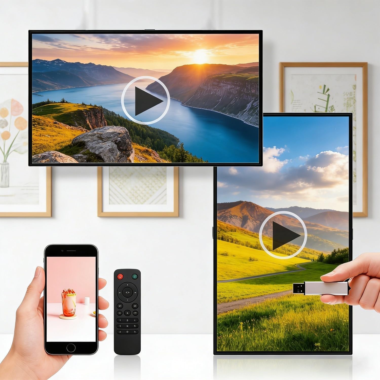 Display per segnaletica digitale da 18,5-50 pollici, pubblicitario 1080P | Modalità orizzontale/verticale per vetrine di negozi e uso commerciale