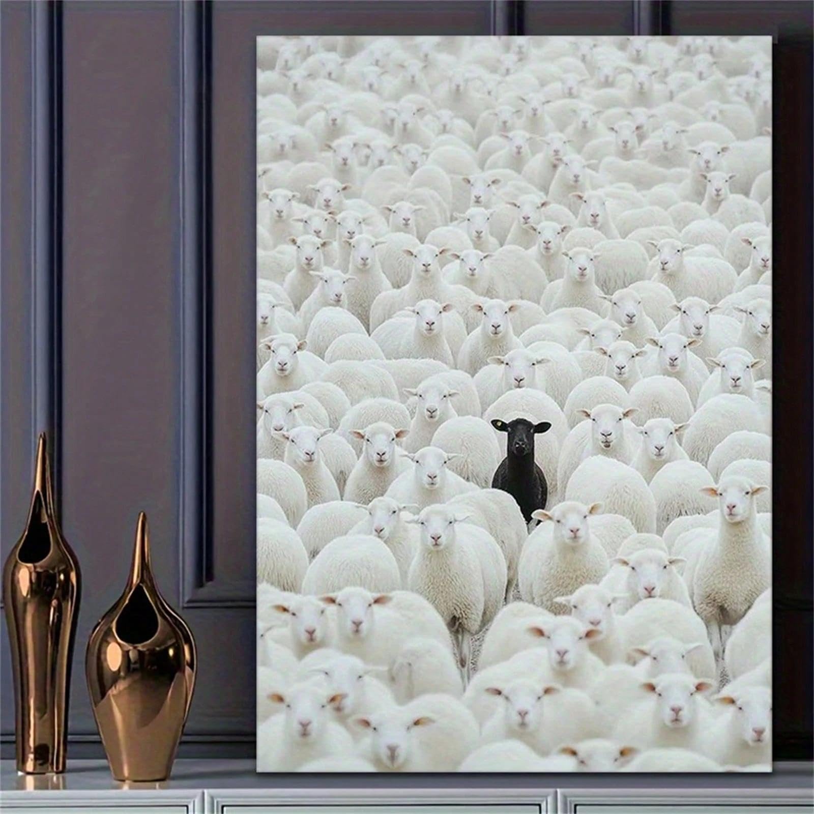 Mouton noir Bélier impression murale pour personnaliser un petit mur vide avec de l'art déco