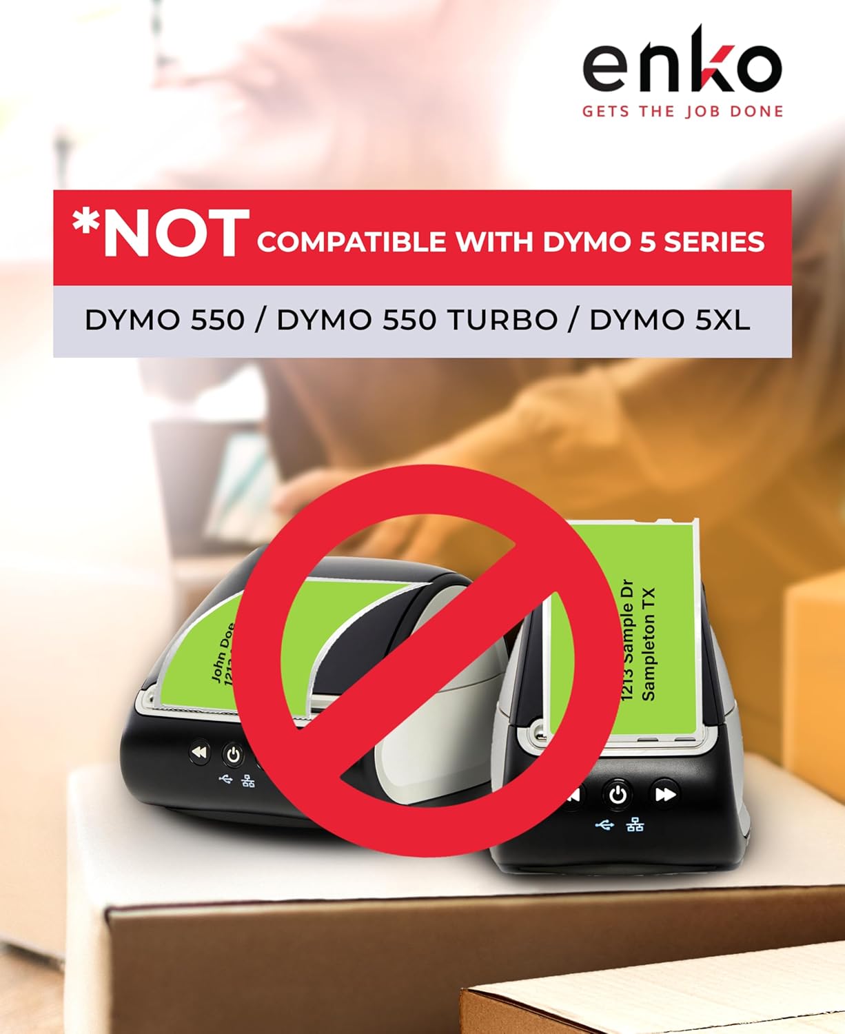 enKo [6 Rolls, 1800 Direct Thermal Labels] Green Colored Compatible for Dymo 30256 Label (2-5/16 x 4") Use with Dymo, Rollo Thermal Printer as Shipping & Mailing Labels - Image 5