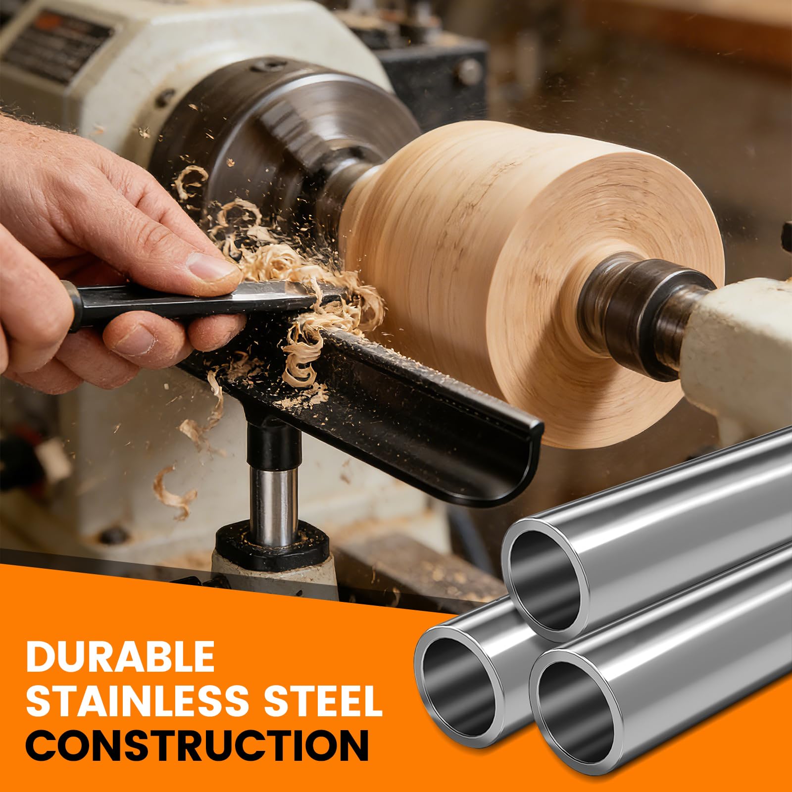 Werkzeugauflage Drechselbank,Edelstahl-Drehbank-Auflage 30 cm,T-Typ Drechselbank für Holz,Handauflage Drechseln,16 mm Pfosten Werkzeugstütze für Lathe Drechselzubehör