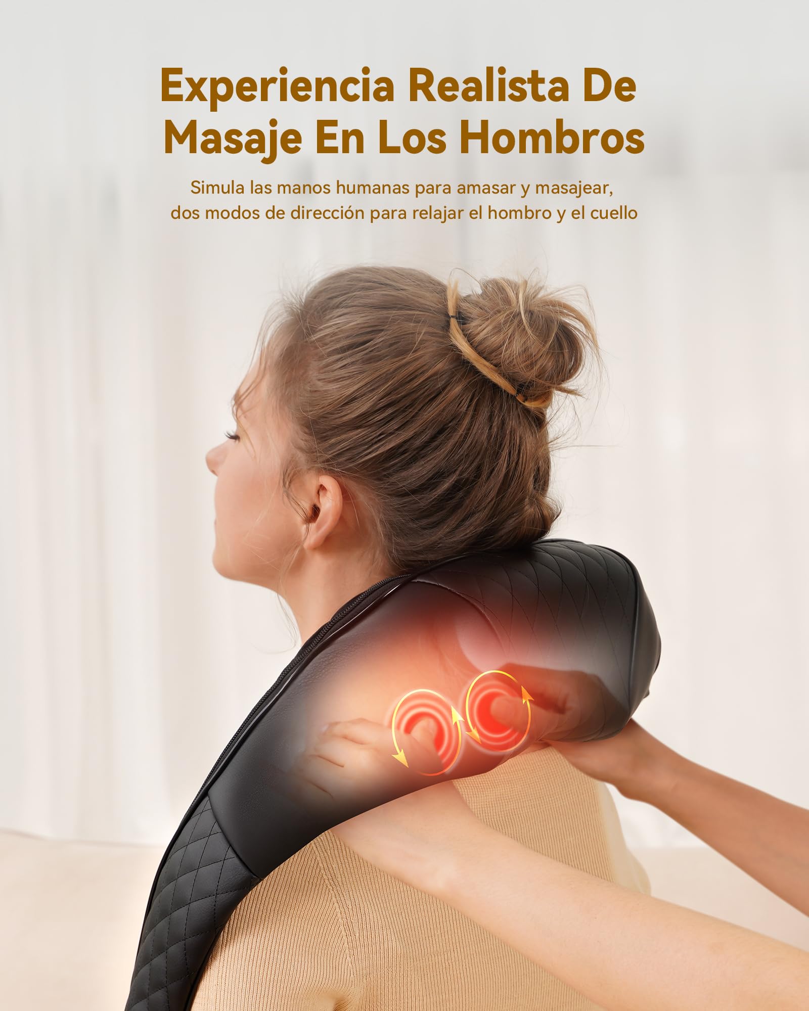 KNQZE® Masajeador cervical y espalda, 2026 4D shiatsu masajeador cuello con calefacción, Masaje 4D shiatsu de amasamiento profundo, Relájese y descanse, Regalos para mujer hombre mama papa