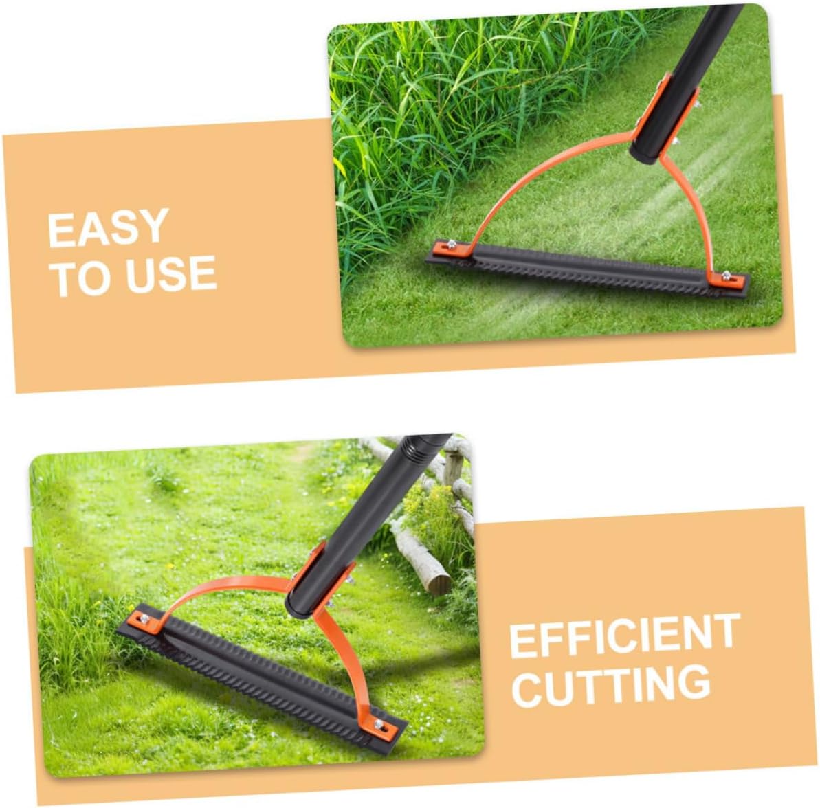 1.2m Manual Grass Whip with Long Handle Serrated Double-Blade Weed Cutter for Garden Trimming Efficient Lawn Maintenance Easy Assembly and Storage