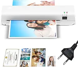 Plastificadora Térmica A4, Laminadora Profissional com Selagem 230mm, 280W, Compatível com Documentos A4/A5/A6, Velocidade 220mm/min, Branca