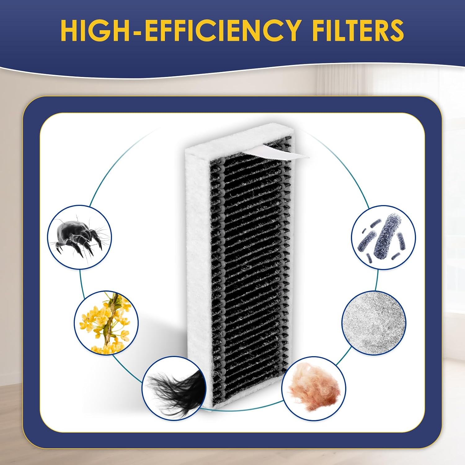 (7 Pieces) X9 Pro Omni Replacement HEPA Filters Compatible with ECOVACS DEEBOT X9 Pro Omni/ X8 Pro Omni/ T80 Omni/ X11 OmniCyclone/ X11 Pro Omni Robot Vacuum, Filter Kit, Filters Accessories Kit