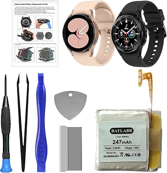 New EB-BR880ABY Replacement Battery for Galaxy Watch 4 40mm and Galaxy Watch 4 Classic 42mm, Includes DIY Tools & Instruction