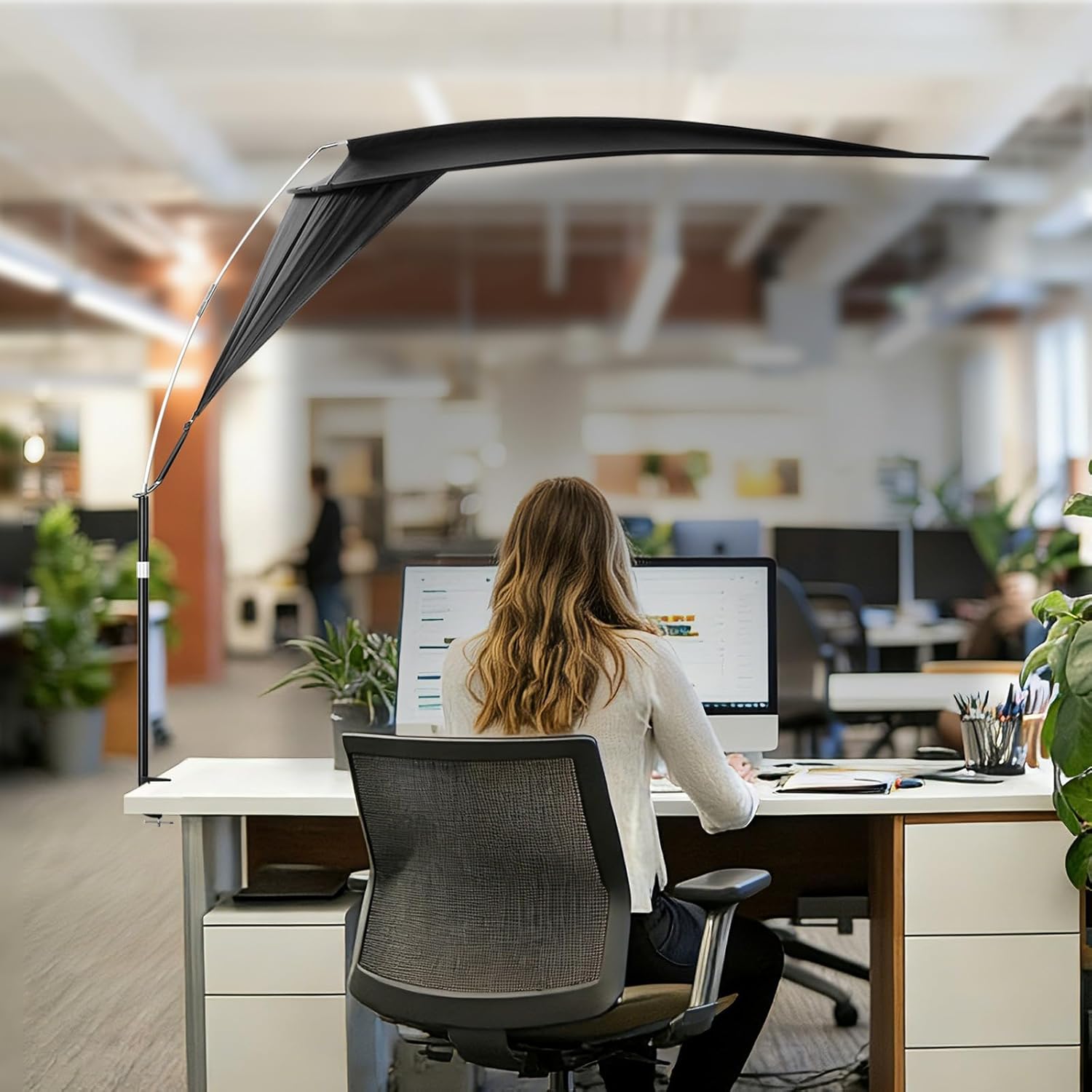 Professional Office Light Shield-Designed for Light-Sensitive and Headache-Prone Employees, Blocking 99% of Fluorescent Glare and Cold drafts, with a Large 56×42-inch Coverage