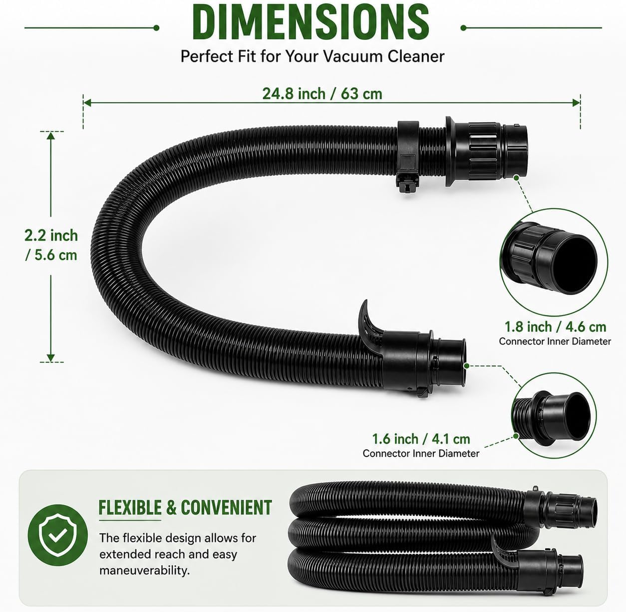 Replacement of Bissell Hose Assembly For Cleanview Pet Reach Vacuum Cleaners Fits 3197A, 3195, 3197, 3198A, 3196, 3198 Models #162-9211