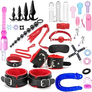 31 Pcs Anal Plug Butt Plugs Training Set for Beginners Advanced Users with BDSM Bondage Restraints Set Sex Toys
