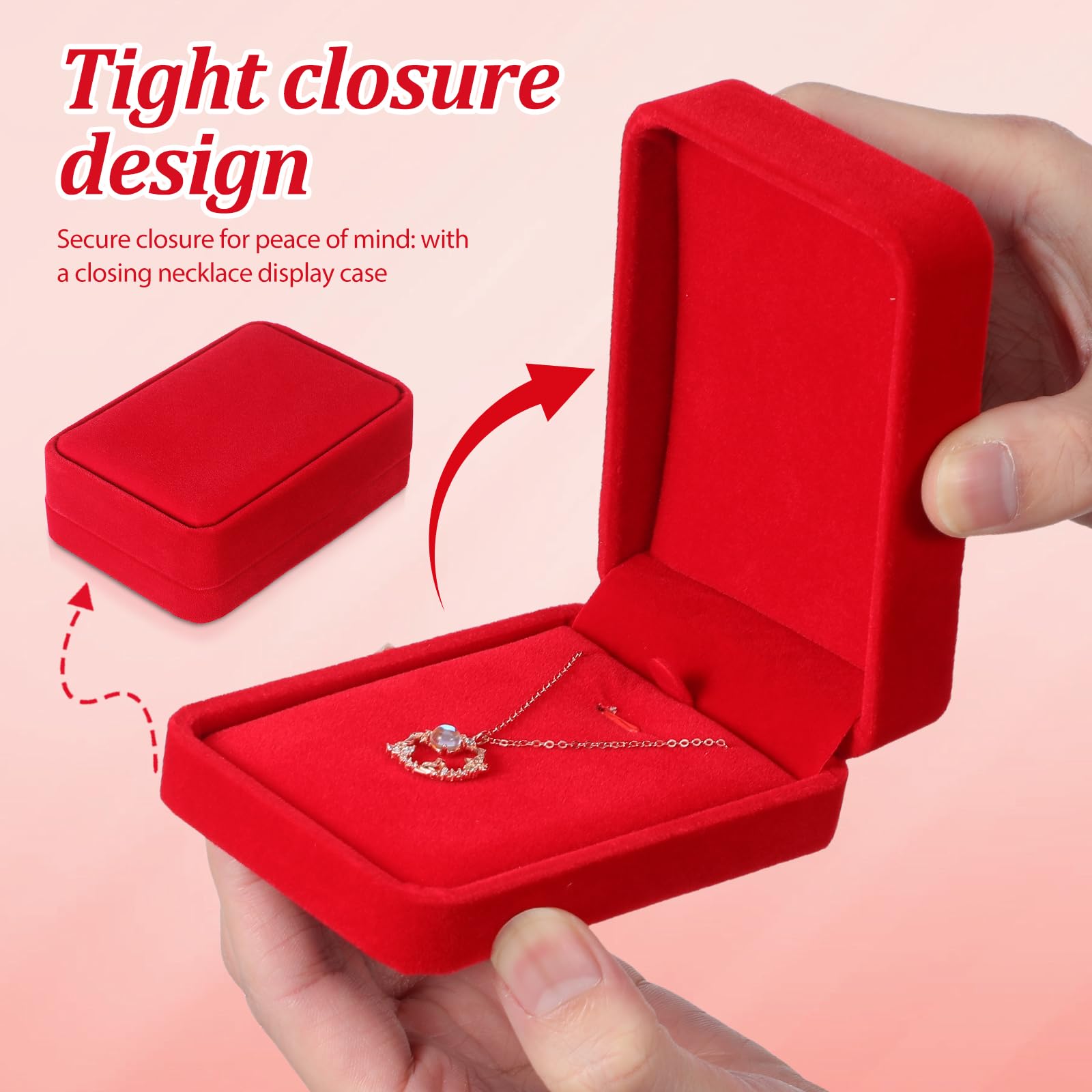 Alasum 12 Stück Elegante Samtbox für Halsketten und Anhänger Schmuckaufbewahrung mit Schublade und Vielseitigem Stauraum für Weihnachten und Geburtstagsfeiern