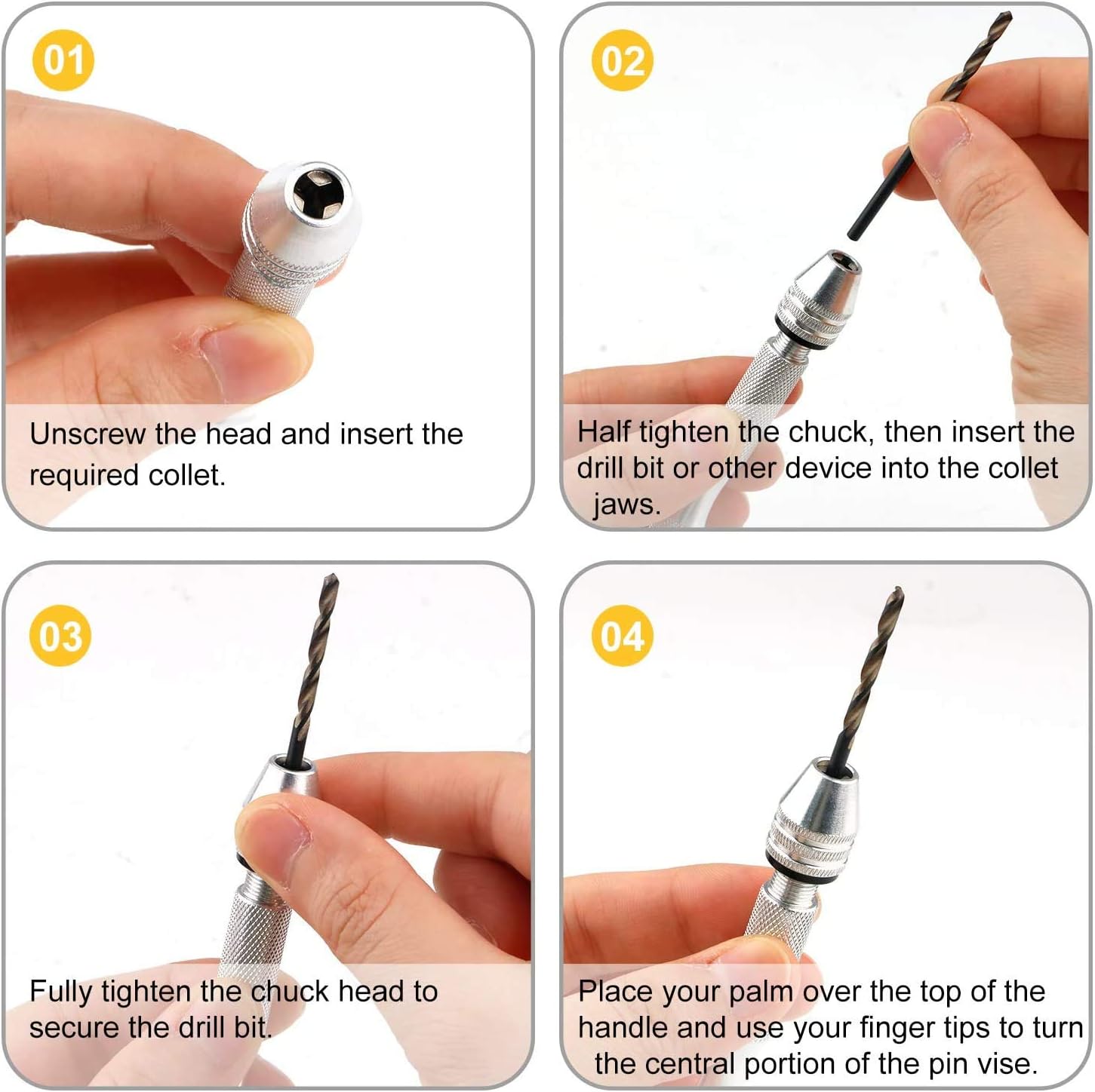 Pin Vise Hand Drill Bits(25pcs) for Resin Casting Molds, Precision Pin