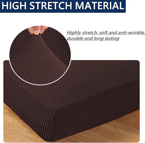 Miniatura 3 de Juego de 2 fundas elásticas de cojín para sofá, tela texturizada jacquard súper suave, se adapta a la mayoría de cojines de asiento, diseño elástico