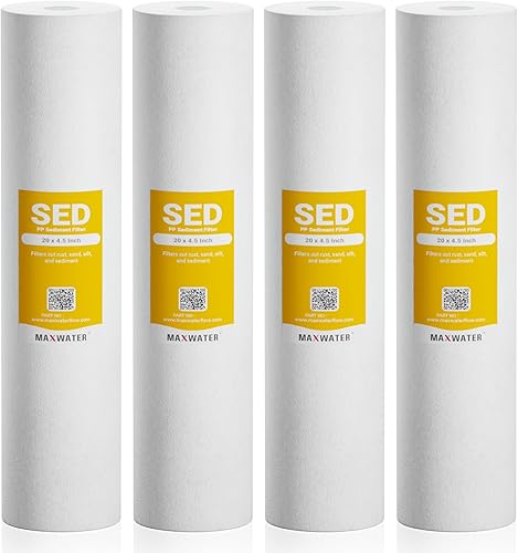 Paquete variable de 1, 5 o 10 micrones de 20 x 4.5 pulgadas, BB para toda la casa, filtros de agua de sedimentos de polipropileno fundido