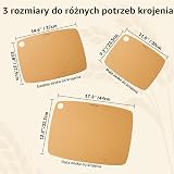 BESTCOOK Zestaw 3 desek do krojenia z włókna drzewnego, kompozytowe deski do krojenia do kuchni, nadają się do mycia w zmywarce, nietoksyczne, nie zawierają BPA, wysoka gęstość, przyjazne dla noża