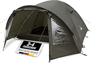 WANDERFALKE® Zelt 2-4 Personen wasserdicht 4.000mm, doppelwandig, leicht & kleines Packmaß, 2-4 Mann Zelt, Campingzelt mit Vorzelt, Familienzelt, Outdoor Zelte für Camping, Reise, Angeln