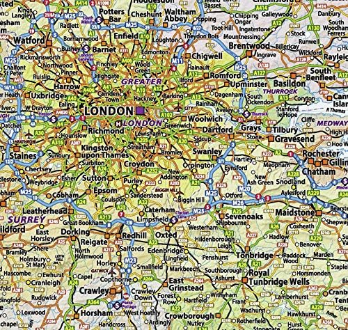 Close Up XXL Premium MAP United Kingdom Giant Poster - 2020 - Great Britain, England - MAPS IN MINUTES 100 x 140cm / 39 x 55in