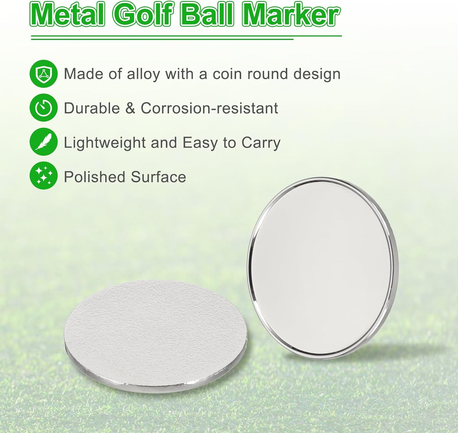 PATIKIL Golf Ball Marker Metal Blank Ball Markers Position Marking Disc Golf Divot Tool Accessory image 3