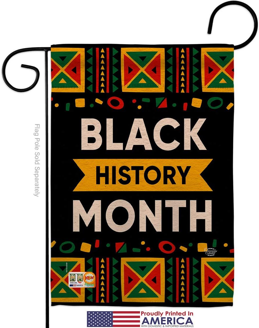 Celebrate Black History Month Garden Flag Set Wall Holder Lives Matter BLMCelebrates African Americans Heritage Small Decorative Gift Yard House Banner Made In USA 13 X 18.5
