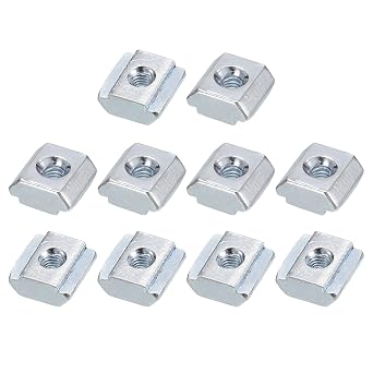 TOP-VIGOR M3 Sliding T Slot Nuts 30Pcs, Nickel Plated Carbon Steel Hammer Head Roll-in T-Nuts for 2020 Aluminium Extrusion Profile, T-Slot Fasteners for CNC and 3D Printer Assembly