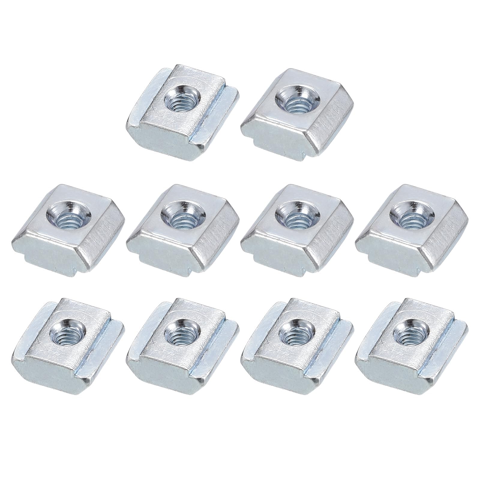 TOP-VIGOR M3 Sliding T Slot Nuts 100Pcs, Nickel Plated Carbon Steel Hammer Head Roll-in T-Nuts for 2020 Aluminium Extrusion Profile, T-Slot Fasteners for CNC and 3D Printer Assembly