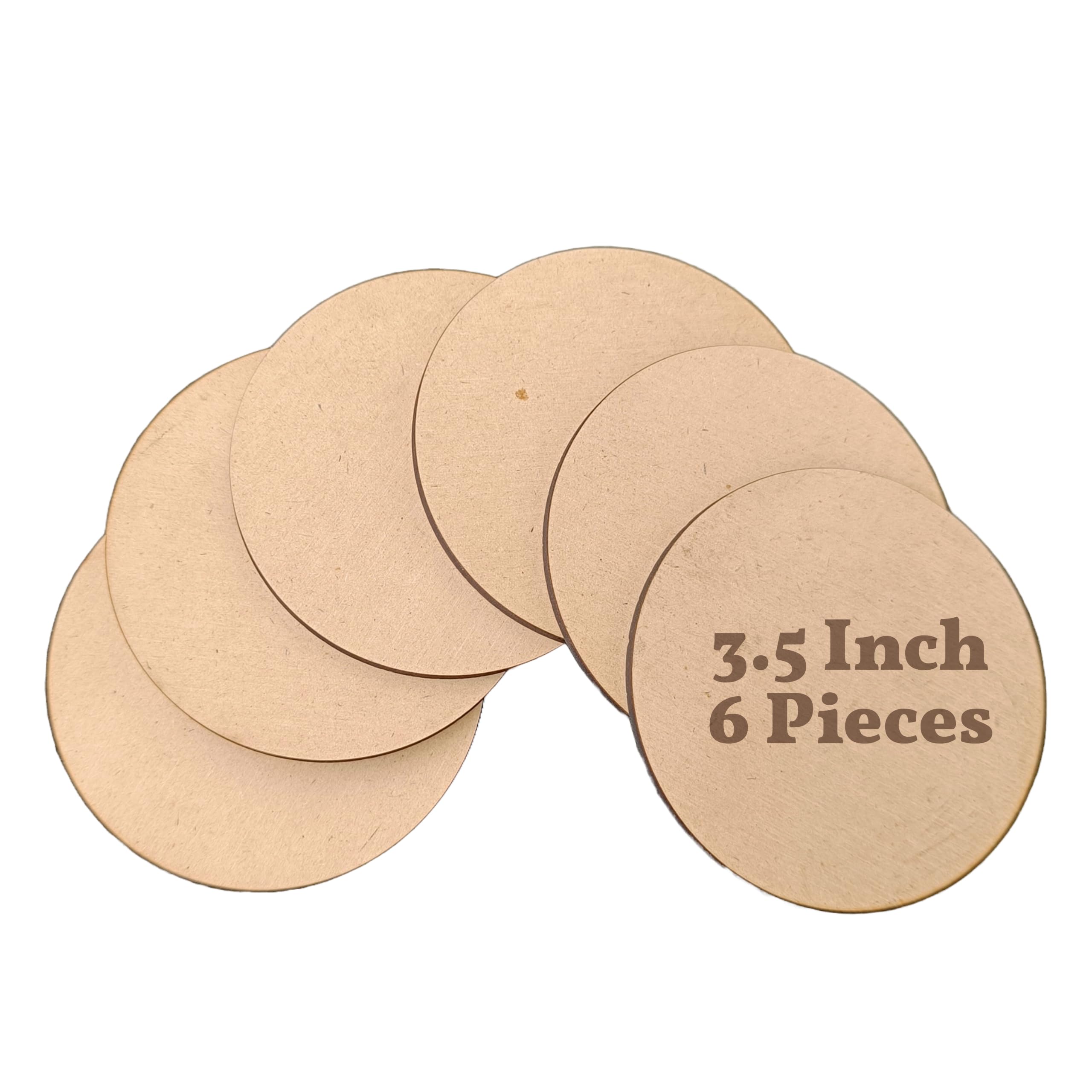 Estella® 3.5 Inch MDF Coasters - 6 Pieces Wood Circles - MDF Board Cutout - MDF for Art and Craft, Resin, Painting, Lippan, Mandala, Architectural Models-image-18