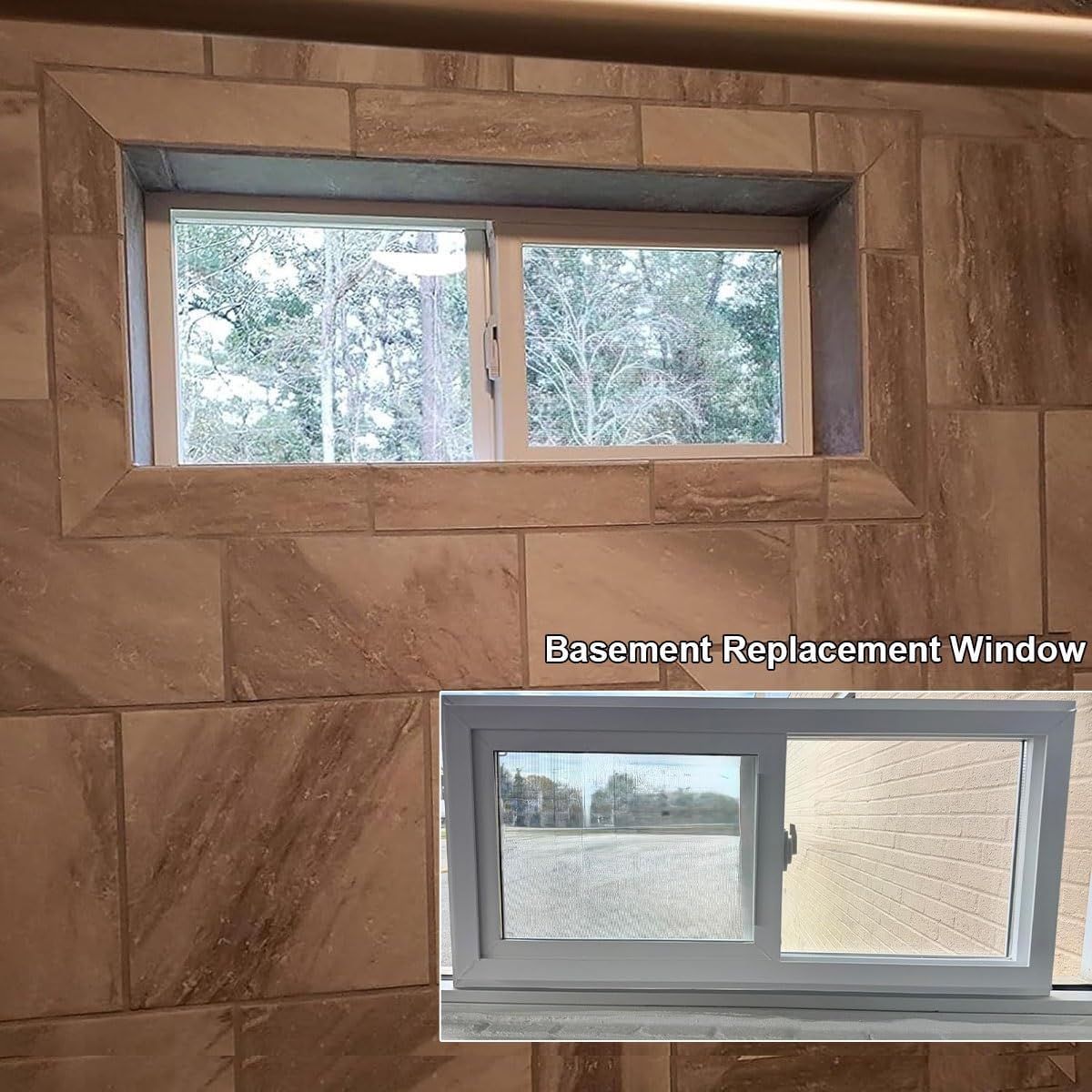 Basement Window, Basement Replacement Window with Tempered Glass and Removable Screen, 12-40In Custom Sizes, Basement Sliding Windows for Shed, Bathroom, House(Black,30 x 17in)