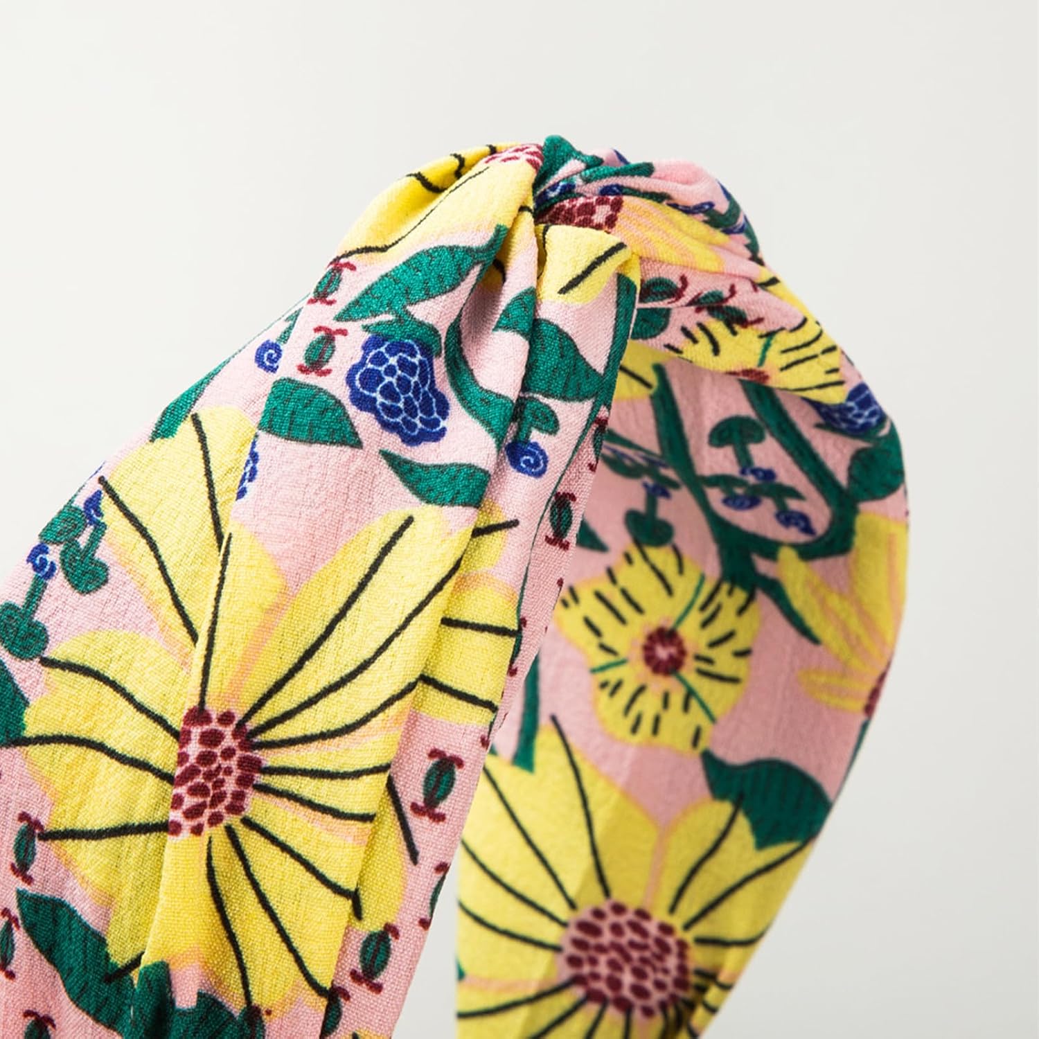 4 Pack Floral Printed Headbands Wide Knotted Headbands for Women Cross Knot Fashion Hair Bands-Bohomia - Image 3