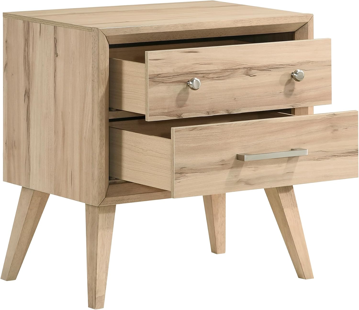 Lexicon Loïc Wood 2-Drawers Nightstand, Natural Oak
