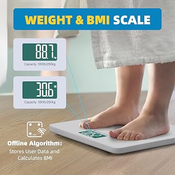 Digital Bathroom Scales for Body Weight Scale 250kg Extra-High Capacity, Lepulse Smart Weighing Scales Body Weight BMI with Extra-Large Platform, Weight Machine with APP, 8mm Tempered Glass, Step-on