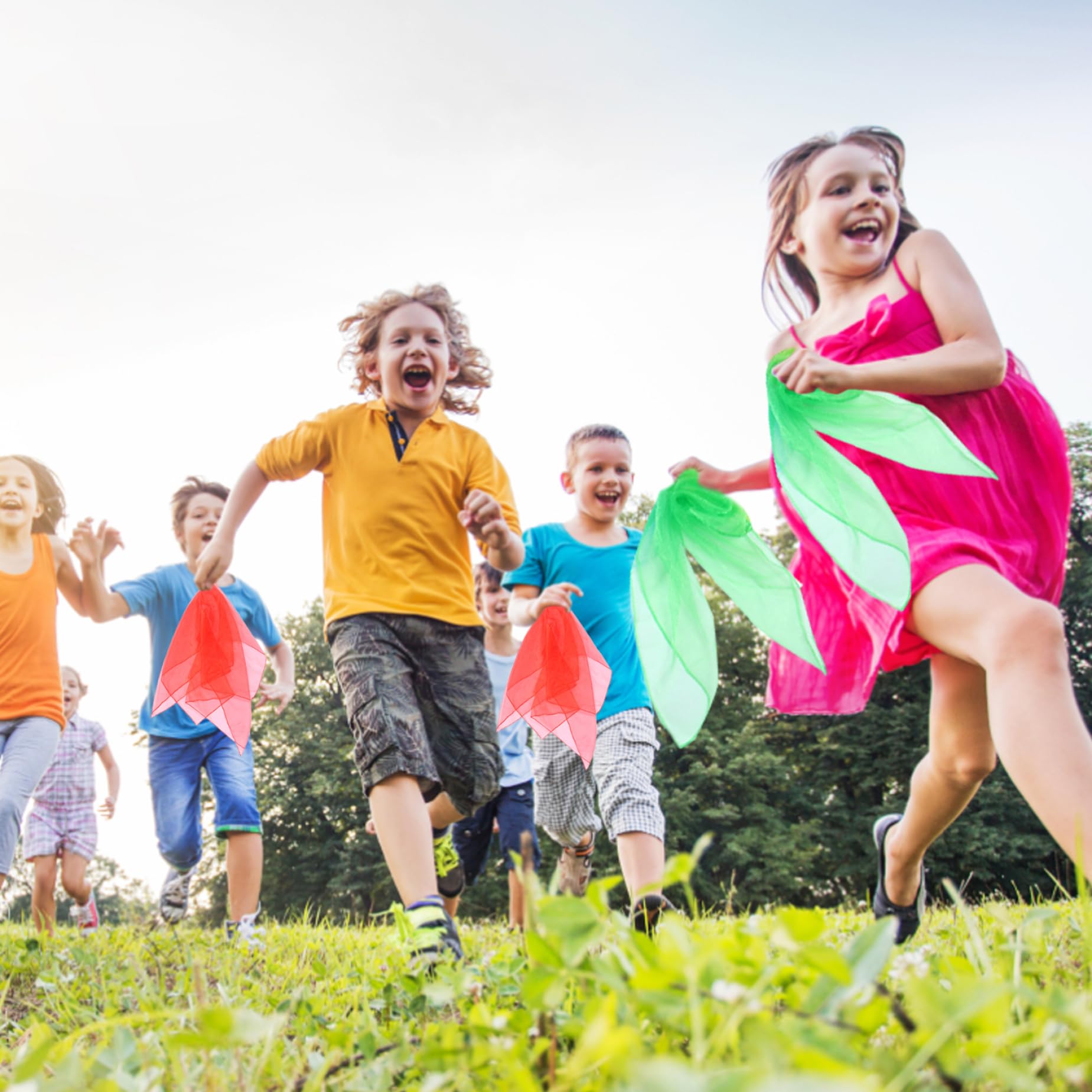 SUMAG 6-Pack Magic Silk Scarves - 30x30cm Color Change Juggling Silks For Magic Tricks