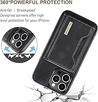 Vista 6 de ZCDAYE Funda tipo cartera para iPhone 14 Pro Max, funda para iPhone 14 Pro Max (6.7 pulgadas), iPhone 14 Pro Max, fundas de cuero con tarjetero Negro