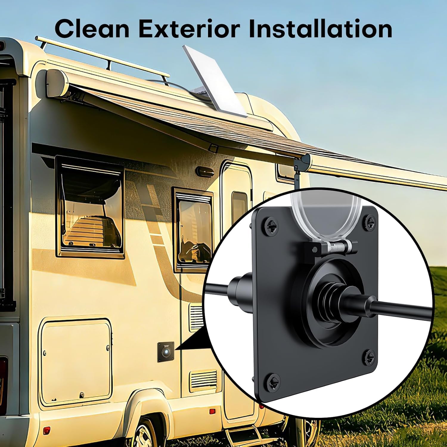 Starlink Mini kit de passage mural en aluminium IP67 étanche 5,5 x 2,1 mm CC femelle pour camping-car, van, bateau, boîte de batterie, prise de courant