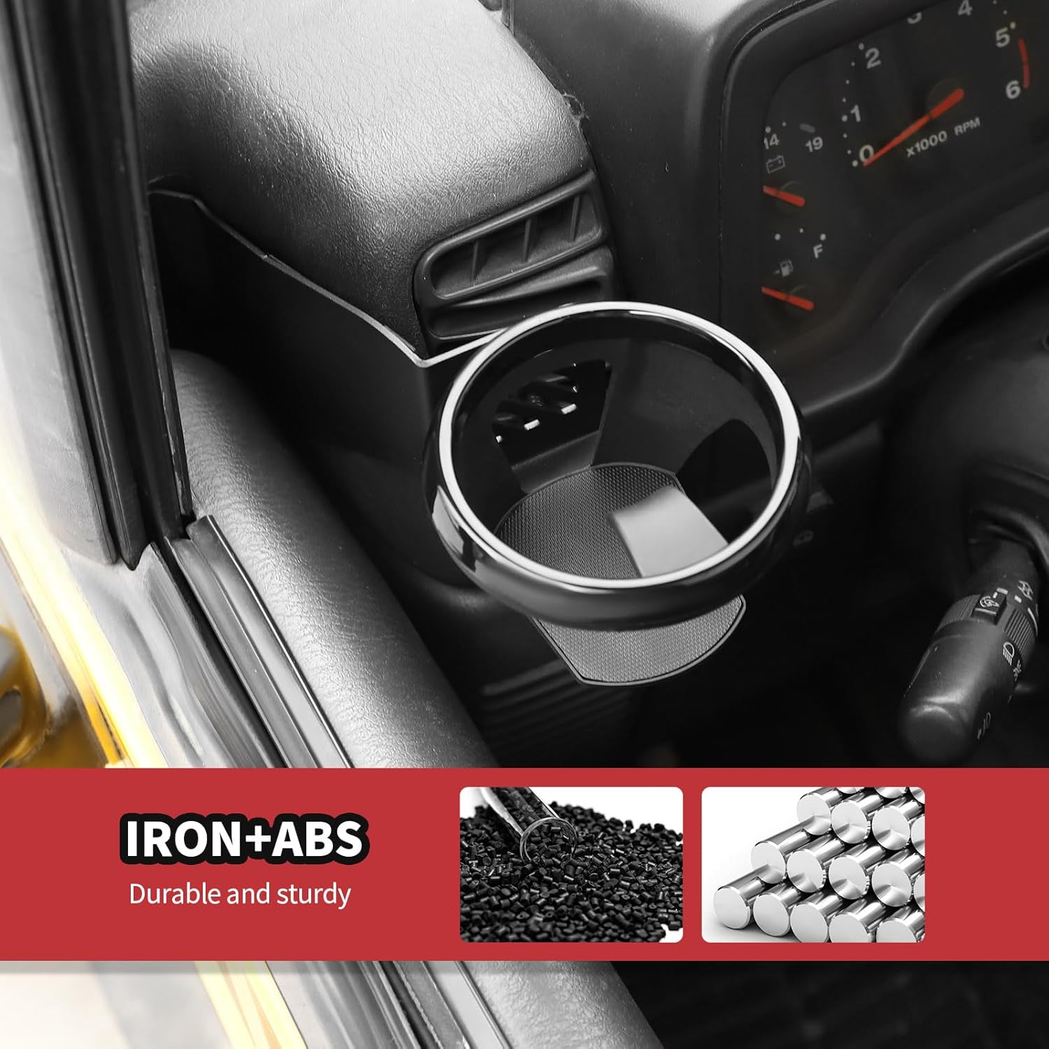JeCar Front Door Cup Holder Fit for 1997-2006 Jeep Wrangler TJ Wrangler (Driver-Side)