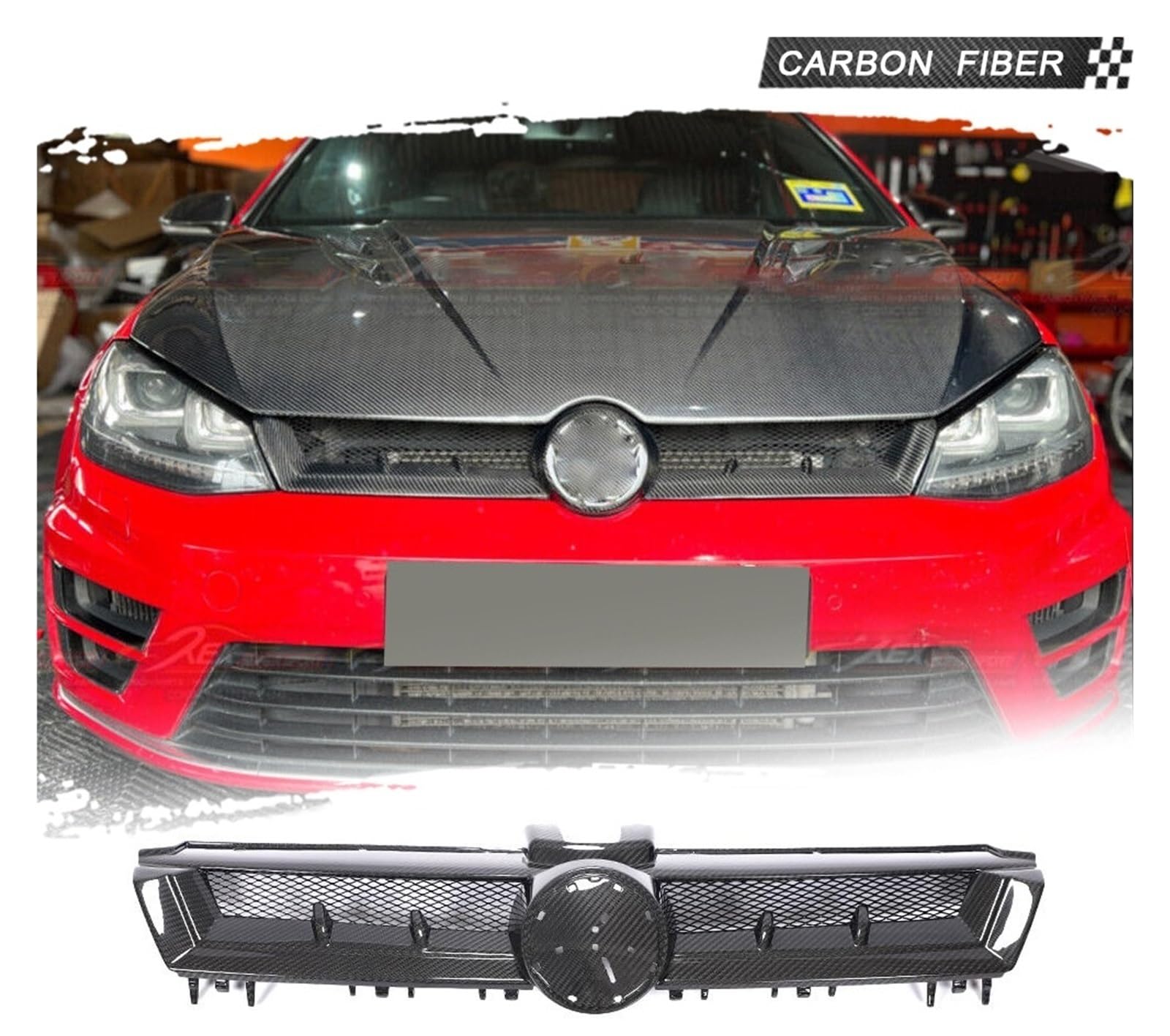 Amazon | ドライカーボン車のフロントグリル VW ゴルフ 7 MK7 標準 GTI