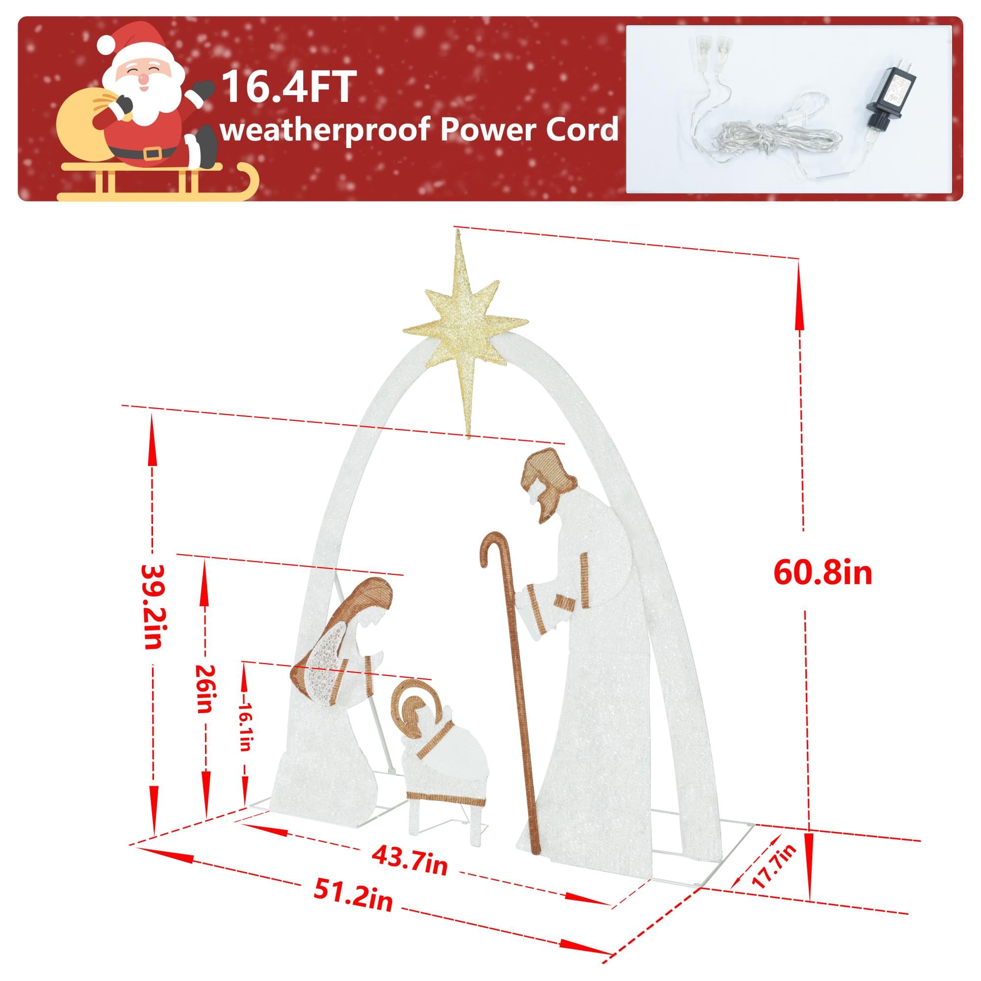 Snapklik.com : MUPATER Lighted Nativity Scene Outdoor Christmas ...