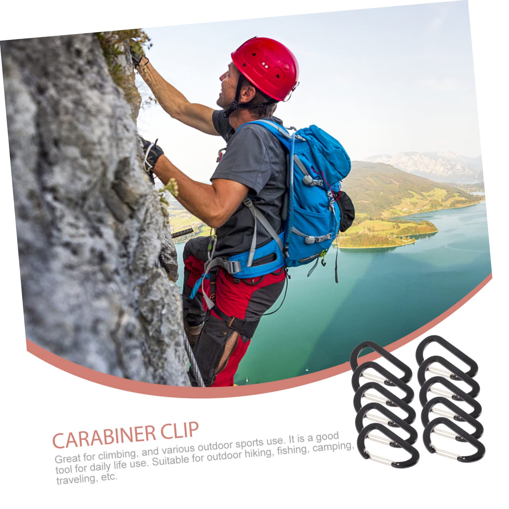 BESTonZON Moschettone Shaped Per Arrampicata Accessori Per Escursionismo E Ganci Resistente Per Attività Outdoor Per Attrezzatura Sportiva