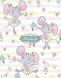 Notebook: Cute ballet mouse Notebook for Girls and Lined pages, Extra large (8.5 x 11) inches, 110 pages, White paper