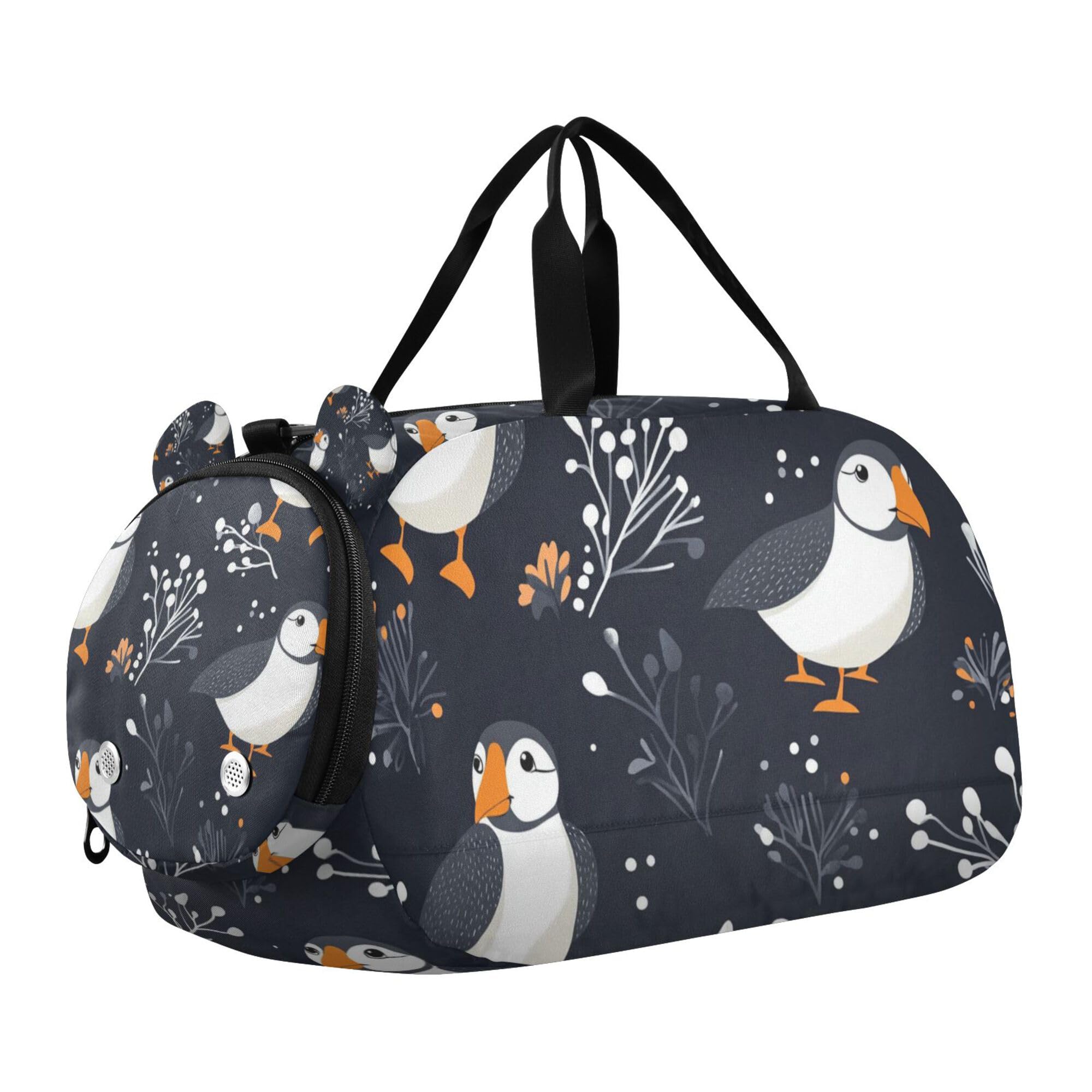 Glaphy Cute Kiwi Birds Duffle Bag for Toddler Boys Girls, Gym Sports Bag with Shoe Compartments, Kids Travel Overnight Weekender Shoulder Bag