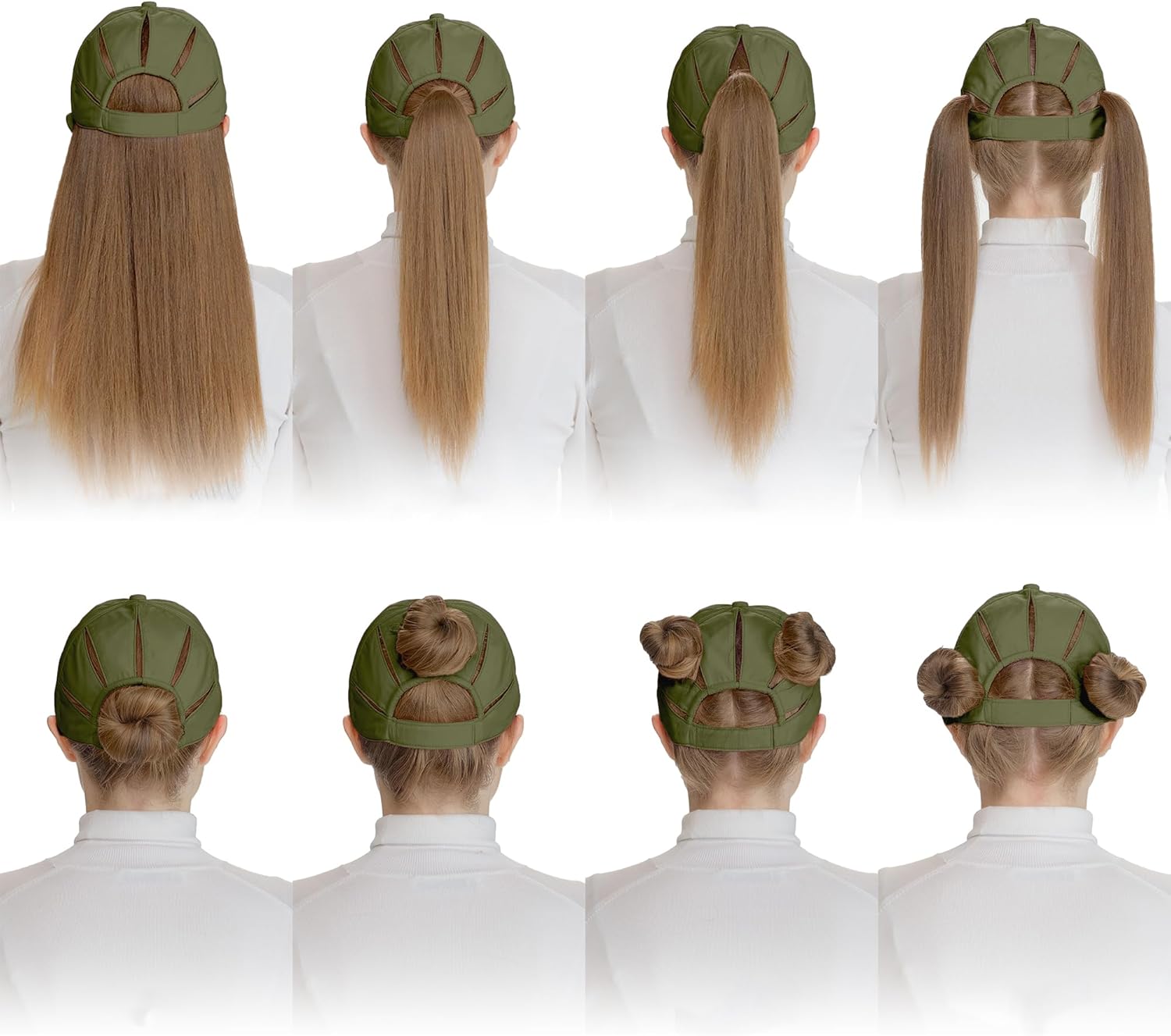 C.C Ponycap Messy High Bun Ponytail Adjustable Trucker Baseball Cap Hat